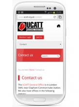 UCATT website on mobile
